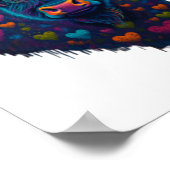 Colorful Highland Cow Valentines Day Farm Cow 2  Poster (Ecke)