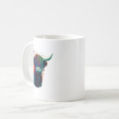 Colorful Highland Cow Valentines Day Farm Cow Kaffeetasse (Vorderseite Links)