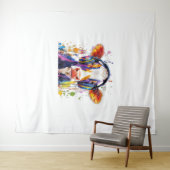 Colorful Highland Cow Wandteppich (Beispiel (Horizontal))