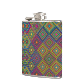 Colorful hip flask with a geometric diamond patter flachmann (Links)