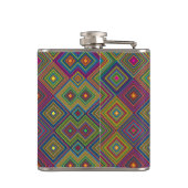 Colorful hip flask with a geometric diamond patter flachmann (Rückseite)