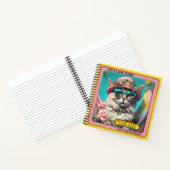 Colorful Hippie Funny Wise Cat Girl Notizblock (Innenseite)