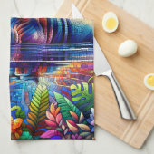 Colorful Hippo  Geschirrtuch (Viertel Falte)