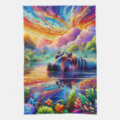 Colorful Hippo Geschirrtuch (Vertikal)