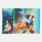 Colorful Hippo  Geschirrtuch (Horizontal)