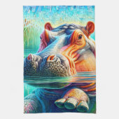 Colorful Hippo  Geschirrtuch (Vertikal)
