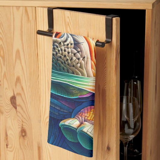 Colorful Hippo  Geschirrtuch (Drittel gefaltet)