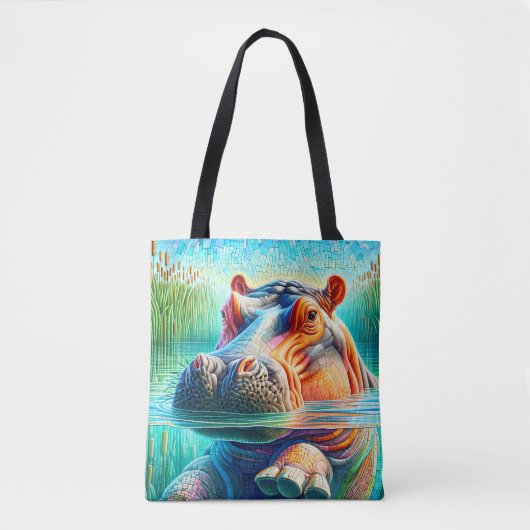 Colorful Hippo  Tasche (Vorderseite)