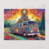 Colorful Hippy Van Postkarte (Vorderseite)