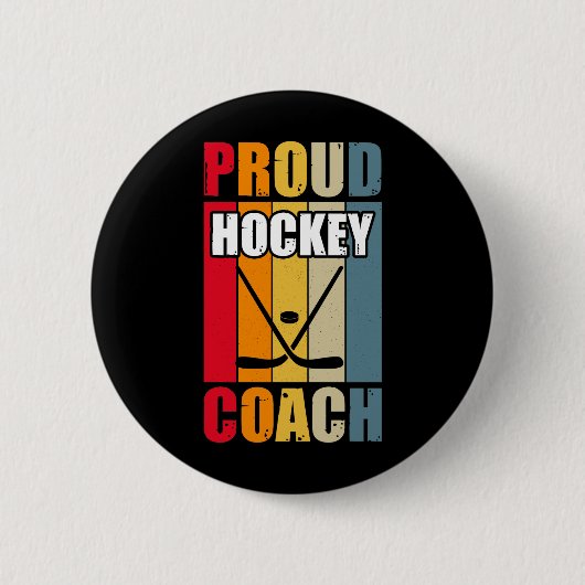 Colorful Hockey Coach Button (Vorderseite)