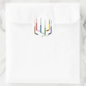 Colorful Hockey Goalie Sticks Runder Aufkleber (Tasche)