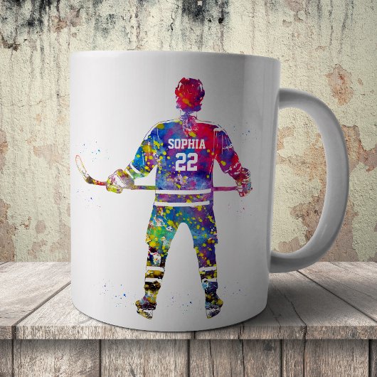 Colorful Hockey Player Kaffeetasse