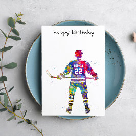 Colorful Hockey Player Karte