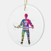 Colorful Hockey Player Keramik Ornament (Links)
