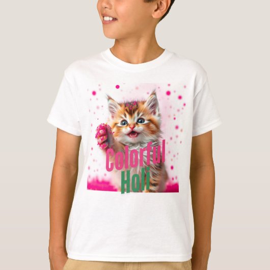 Colorful Holi - Niedlich Kitten Edition! T-Shirt (Vorderseite)