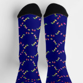 Colorful Holiday Lights Christmas Socken (Oben)