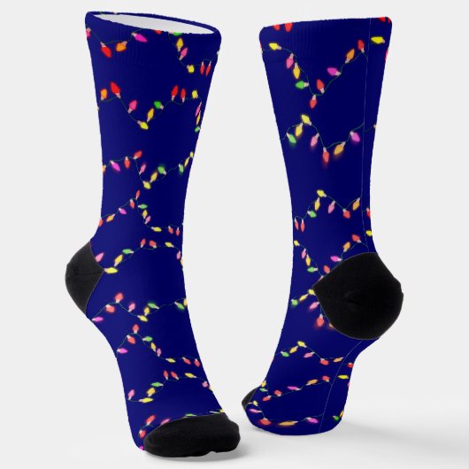Colorful Holiday Lights Christmas Socken (Gewinkelt)