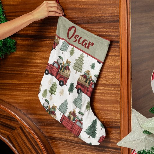 Colorful Holiday Pattern | Christmas Stocking Großer Weihnachtsstrumpf