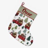 Colorful Holiday Pattern | Christmas Stocking Großer Weihnachtsstrumpf (Vorderansicht (hängend))