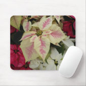 Colorful Holiday Poinsettias Floral Mousepad (Mit Mouse)