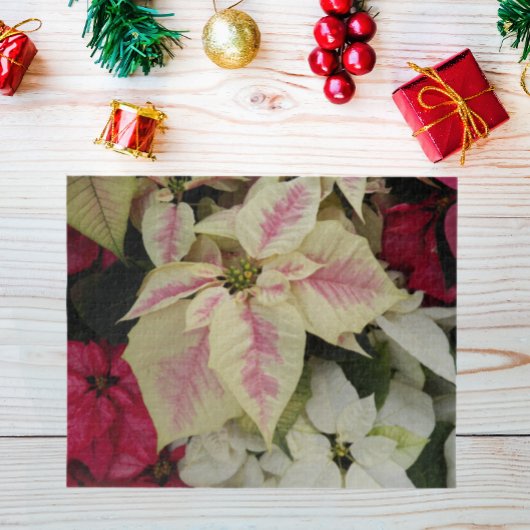 Colorful Holiday Poinsettias Floral Puzzle