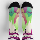 Colorful Holiday Snowman Name Typografie Socken (Oben)