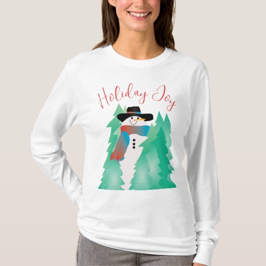 Colorful Holiday Snowman T-Shirt (Vorderseite)