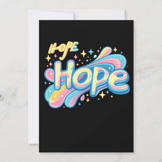 Colorful Hope Graffiti - Y2K Sparkle Aesthetic Einladung (Vorderseite)