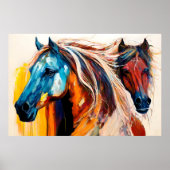 Colorful Horses Vibrant Art Poster (Vorne)