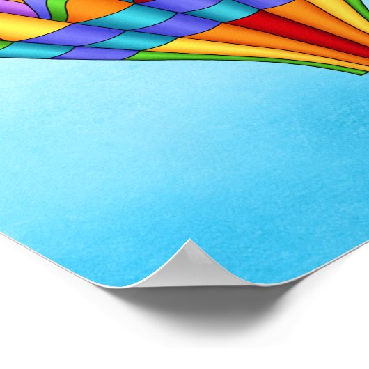 Colorful Hot Air Balloon Poster (Ecke)