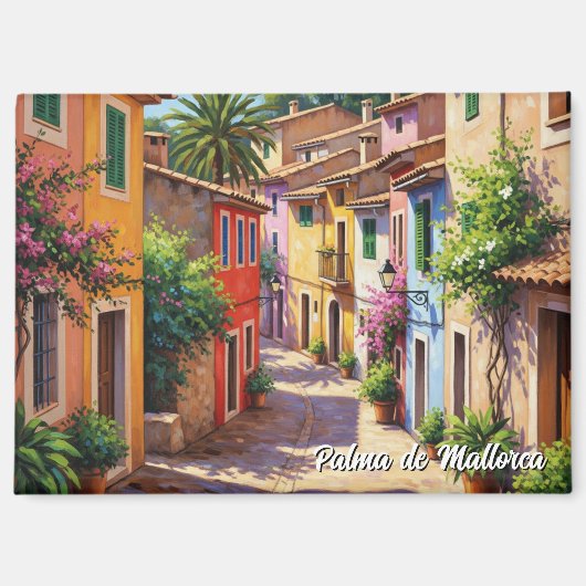 Colorful Houses Palma de Mallorca Spain Travel Magnet (Vorderseite)