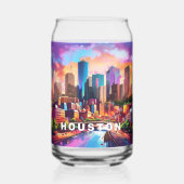 Colorful Houston Skyline Dosenglas (Vorderseite)