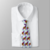 Colorful Howling Wolf Design Necktie Krawatte (Gebunden)