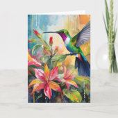 Colorful Hummingbird Modern Art Karte (Vorderseite)