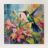 Colorful Hummingbird Modern Art Puzzle (Vertikal)