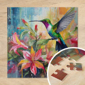 Colorful Hummingbird Modern Art Puzzle