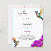 Colorful Hummingbirds Purple Daisies Wedding (Vorderseite)