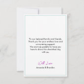 Colorful Hummingbirds Purple Daisies Wedding Dankeskarte (Rückseite)