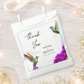 Colorful Hummingbirds Purple Daisies Wedding Geschenktütchen (Ausgeschnitten)