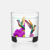 Colorful Hummingbirds Purple Daisies Wedding Whiskyglas (Links)