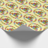 Colorful I Love 60s Music on Cream Geschenkpapier (Ecke)