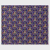 Colorful I Love 60s Music on Dark Blue Geschenkpapier (Flach)