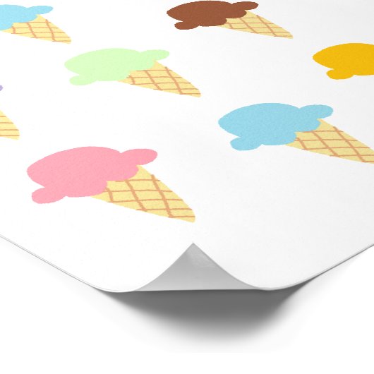 Colorful Ice Cream Cones Poster (Ecke)