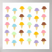 Colorful Ice Cream Cones Poster (Vorne)