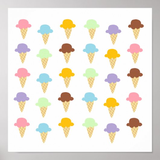 Colorful Ice Cream Cones Poster (Vorne)