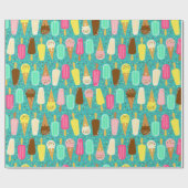 Colorful Ice Cream Pattern Summer  Geschenkpapier (Flach)