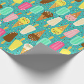 Colorful Ice Cream Pattern Summer  Geschenkpapier (Ecke)