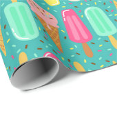 Colorful Ice Cream Pattern Summer  Geschenkpapier (Rolleneckpunkt)