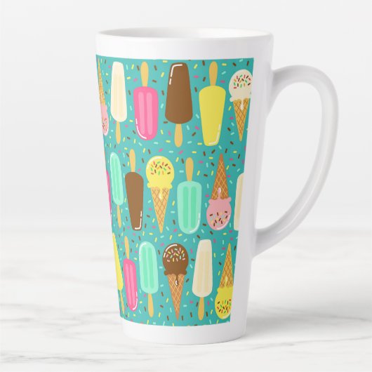 Colorful Ice Cream Pattern Summer  Milchtasse (Rechts)