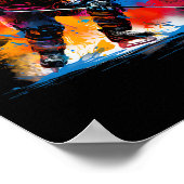 Colorful Ice Hockey  Poster (Ecke)